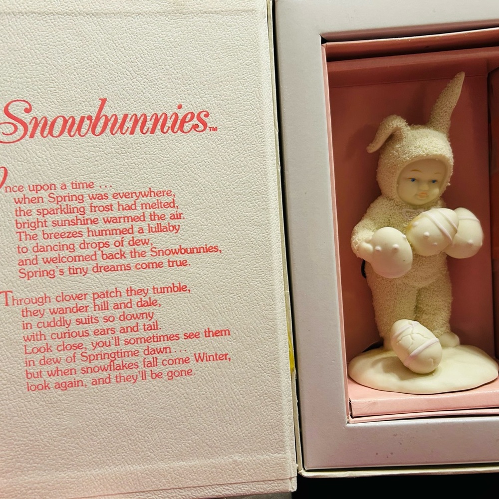 Snowbunnies Figurines with Bunny Suit- 2 figurines!